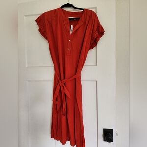 Loft tie waist shirt dress